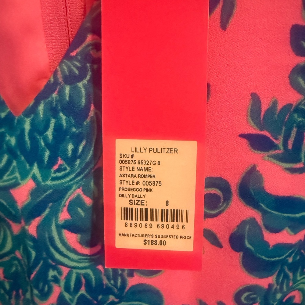 Lilly Pulitzer Pink and Blue Floral Romper - Picture 4 of 5
